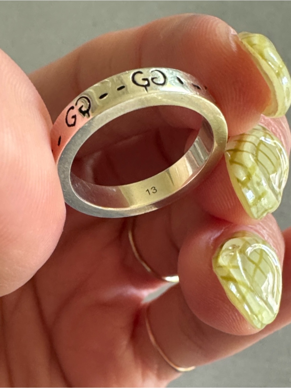 gucci ghost ring 4mm 925 silver size 13 US 6.5 - Picture 5 of 8